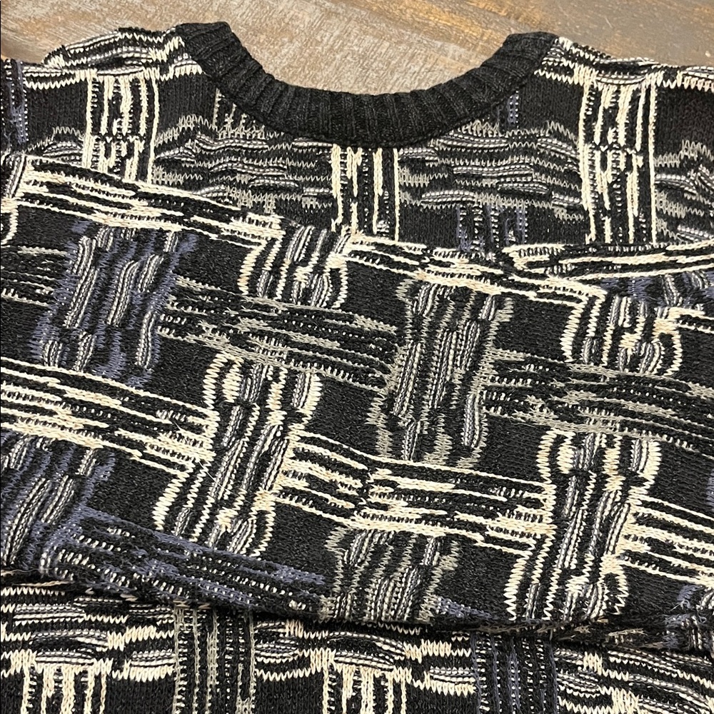 Bachrach Charcoal and Ivory Knit Sweater